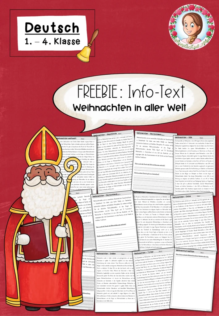 Infotext Weihnachten Deutsch Klasse 1-4 - Cover für Klasse 1-4