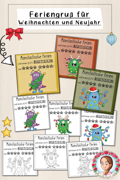 Monster-Weihnachtsgruß / Feriengruß (1025892)