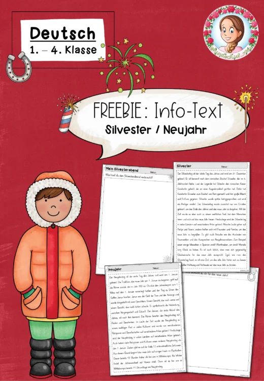 FREEBIE: Infotext zu Silvster und Neujahr (1-4. Klasse)