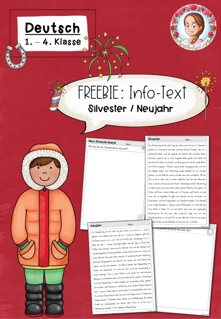 Infotext Neujahr Deutsch Klasse 4 - Cover für Klasse 4