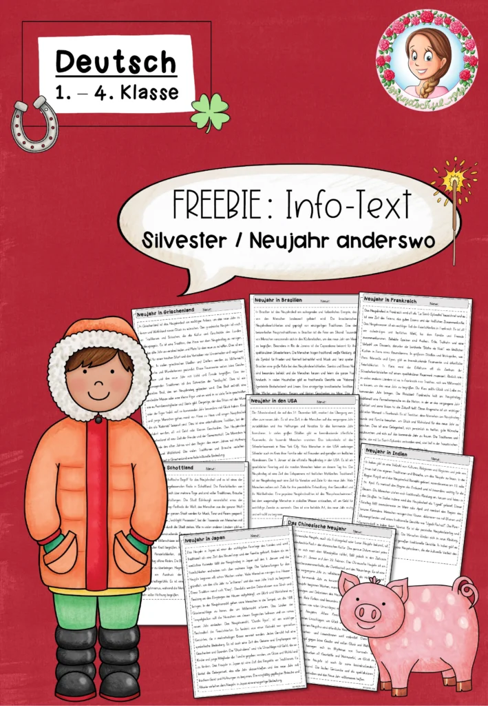 Infotext Neujahr Deutsch Klasse 1-4 - Cover für Klasse 1-4