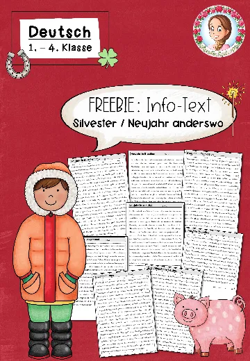 Cover: FREEBIEE: Ergänzung zum Infotext zu Silvester und Neujahr (1.-4. Klasse) – digitales Unterrichtsmaterial für die Grundschule