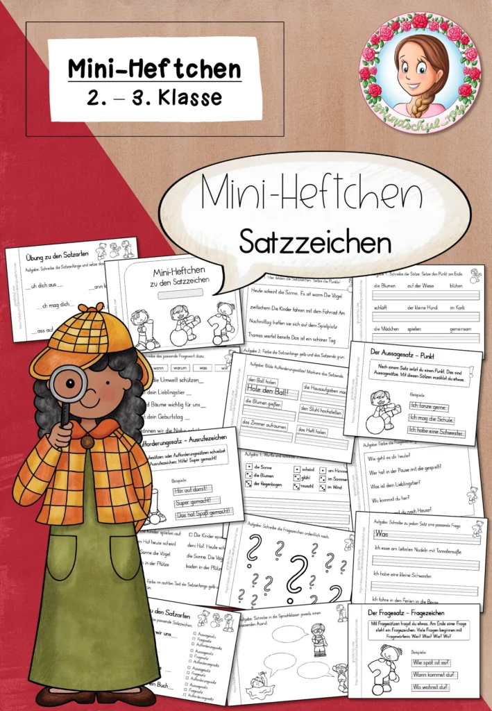 Mini-Heft Satzzeichen Deutsch Klasse 2-3 | Satzarten üben