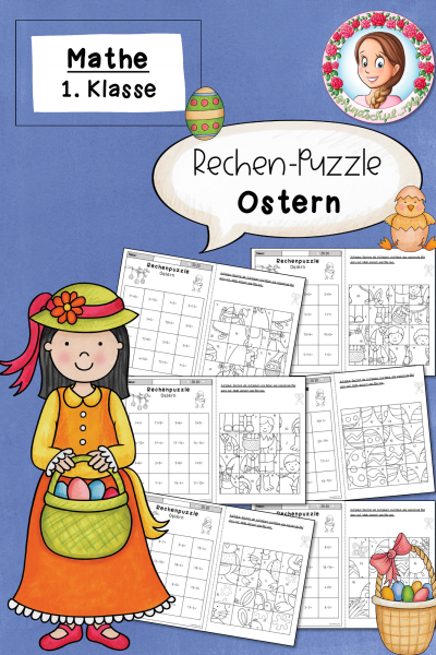 Rechenpuzzles Ostern Klasse 1 Addition Subtraktion ZR 20 (1037473)