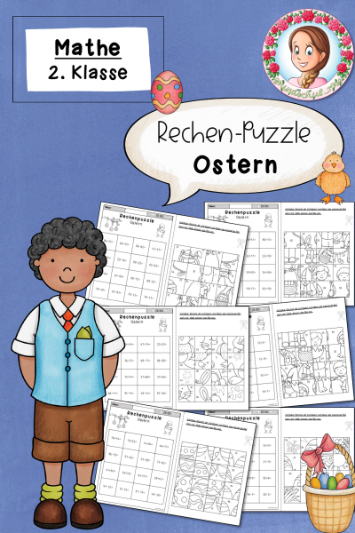 Rechenpuzzles Ostern ZR 100 (Klasse 2) Mathematik (1037478)
