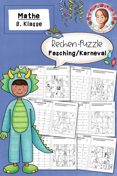 Rechenpuzzles Fasching Klasse 3 ZR 1000 (1037492)