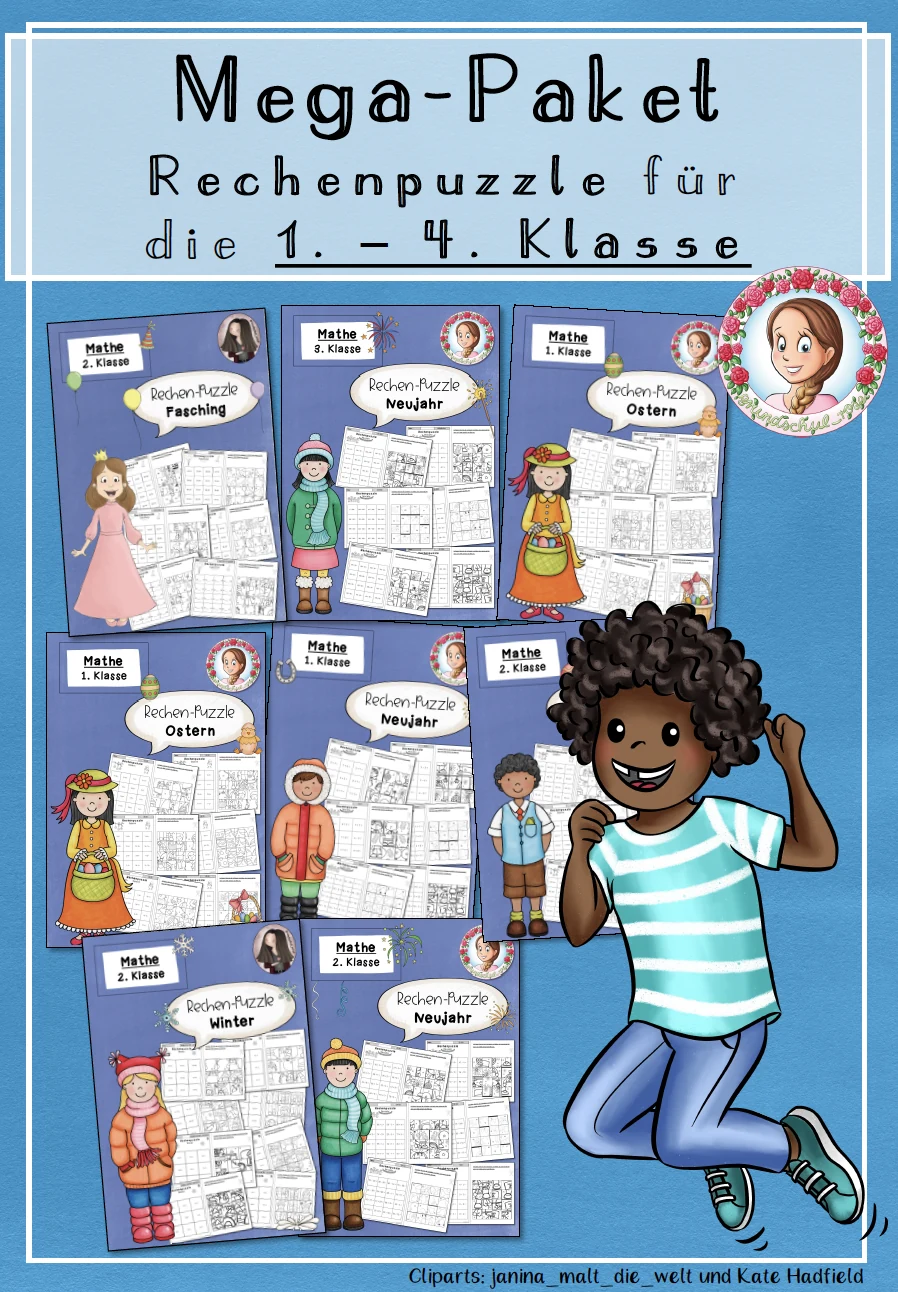 Mega-Paket Rechenpuzzle (1.-4. Klasse)