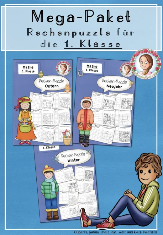 Rechenpuzzle Addition Subtraktion Klasse 1 Mega-Paket