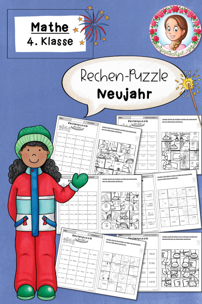 Rechenpuzzle Neujahr (4. Klasse) – Kopfrechnen, Konzentration & Selbstkontrolle zum Jahresstart (1040139)