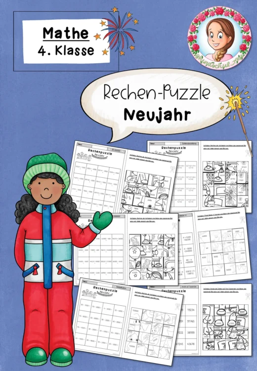 Rechenpuzzle Neujahr (4. Klasse) – Kopfrechnen, Konzentration & Selbstkontrolle zum Jahresstart