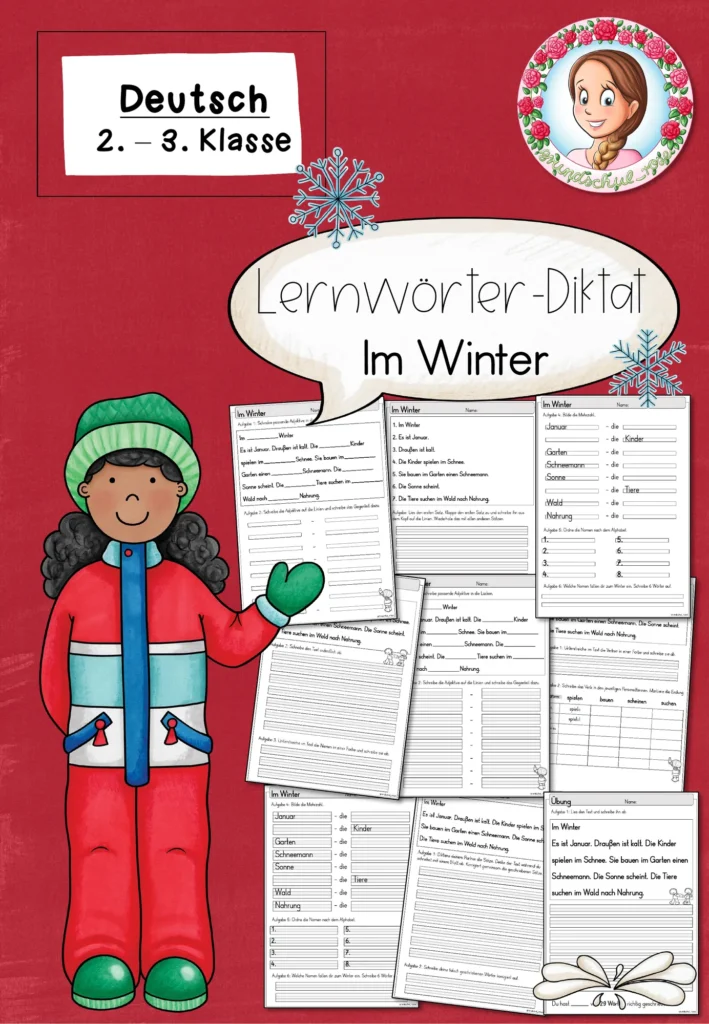 Unterrichtsmaterial Winter Deutsch Klasse 2-3 - Cover für Klasse 2-3