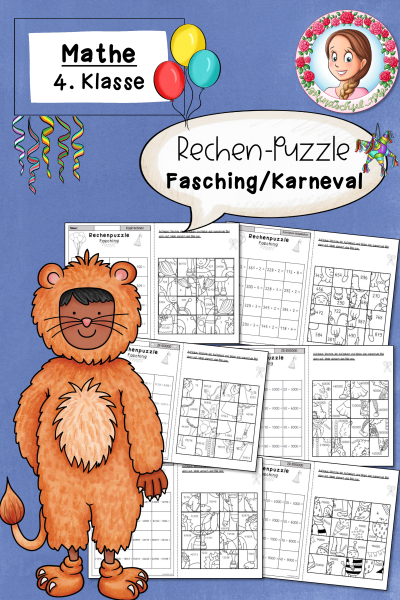 Rechenpuzzles Fasching Klasse 4 ZR 1000000 (1045313)