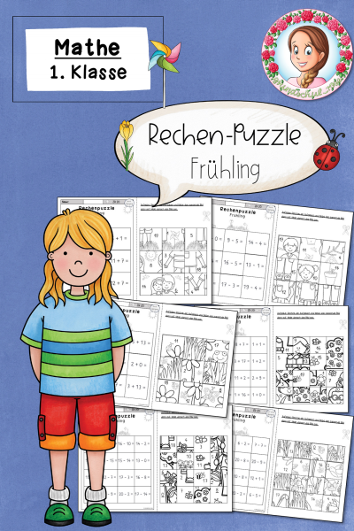 Rechenpuzzles Frühling Klasse 1 ZR 20 (1053891)