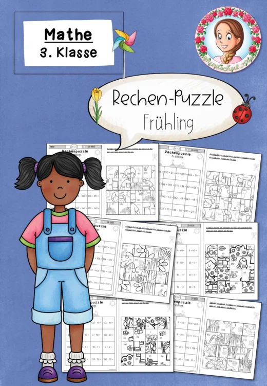 Rechenpuzzles Frühling für Klasse 3 im ZR 1000