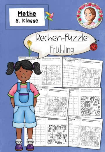Cover: Rechenpuzzles Frühling | Mathe ZR 1000 Klasse 3 – digitales Unterrichtsmaterial für die Grundschule