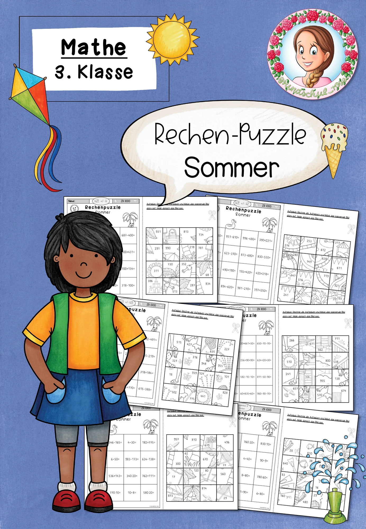 Rechenpuzzle Sommer | Mathe ZR 1000 Klasse 3