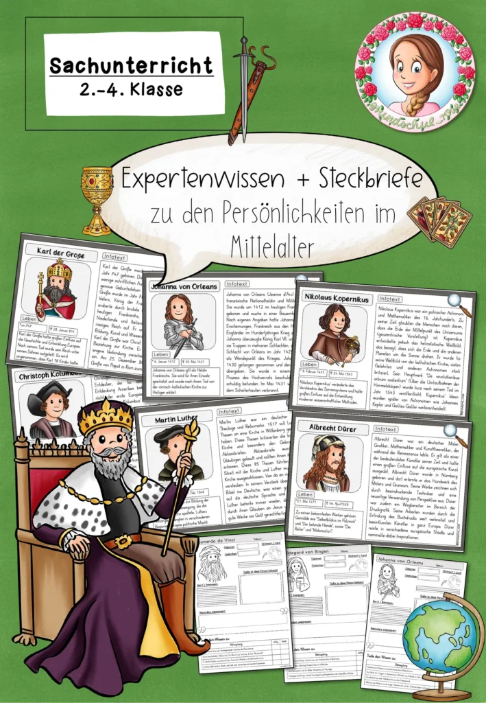 Mittelalter Persönlichkeiten | Wissenskartei Sachunterricht Cover