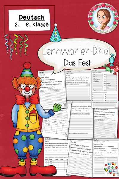 Lernwörter Diktat: Das Fest / Fasching (2.-3. Klasse) (1062131)