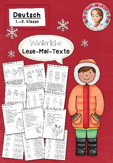 Cover: Lesen und Malen: Lesemalblätter Winter – digitales Unterrichtsmaterial für die Grundschule