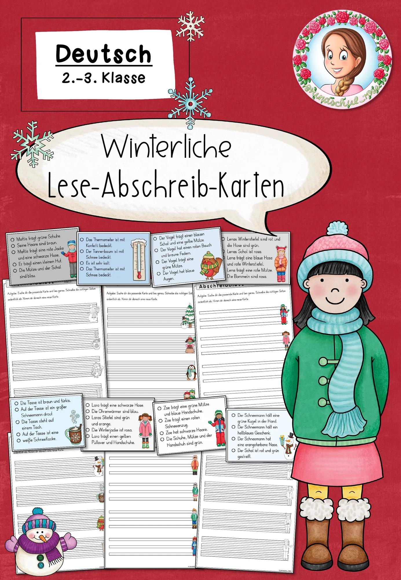 Lesespiel Winter Deutsch