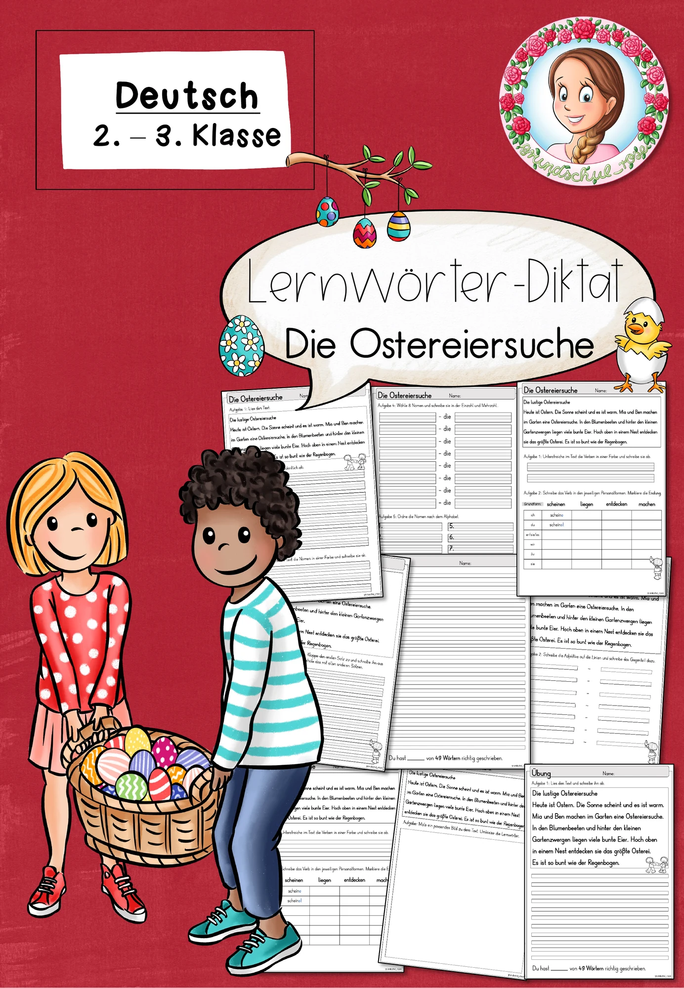 Lernwörter-Diktat Ostern | Deutsch Klasse 2-3