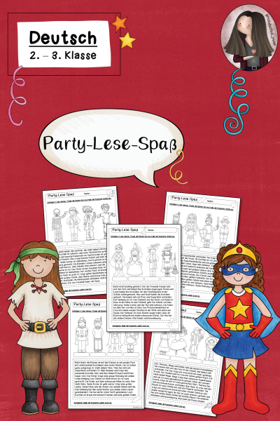 Leseübung Fasching / Karneval Party-Lese-Spaß (Klasse 2 bis 4) Deutsch (108007)