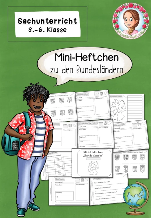 Mini-Heftchen zu den Bundesländern / Bundesländer / Deutschland (3.-6. Klasse)