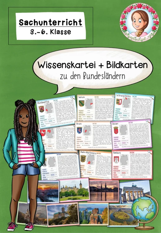 Wissenskartei zu den Bundesländern / Bundesländer / Deutschland (3.-6. Klasse)