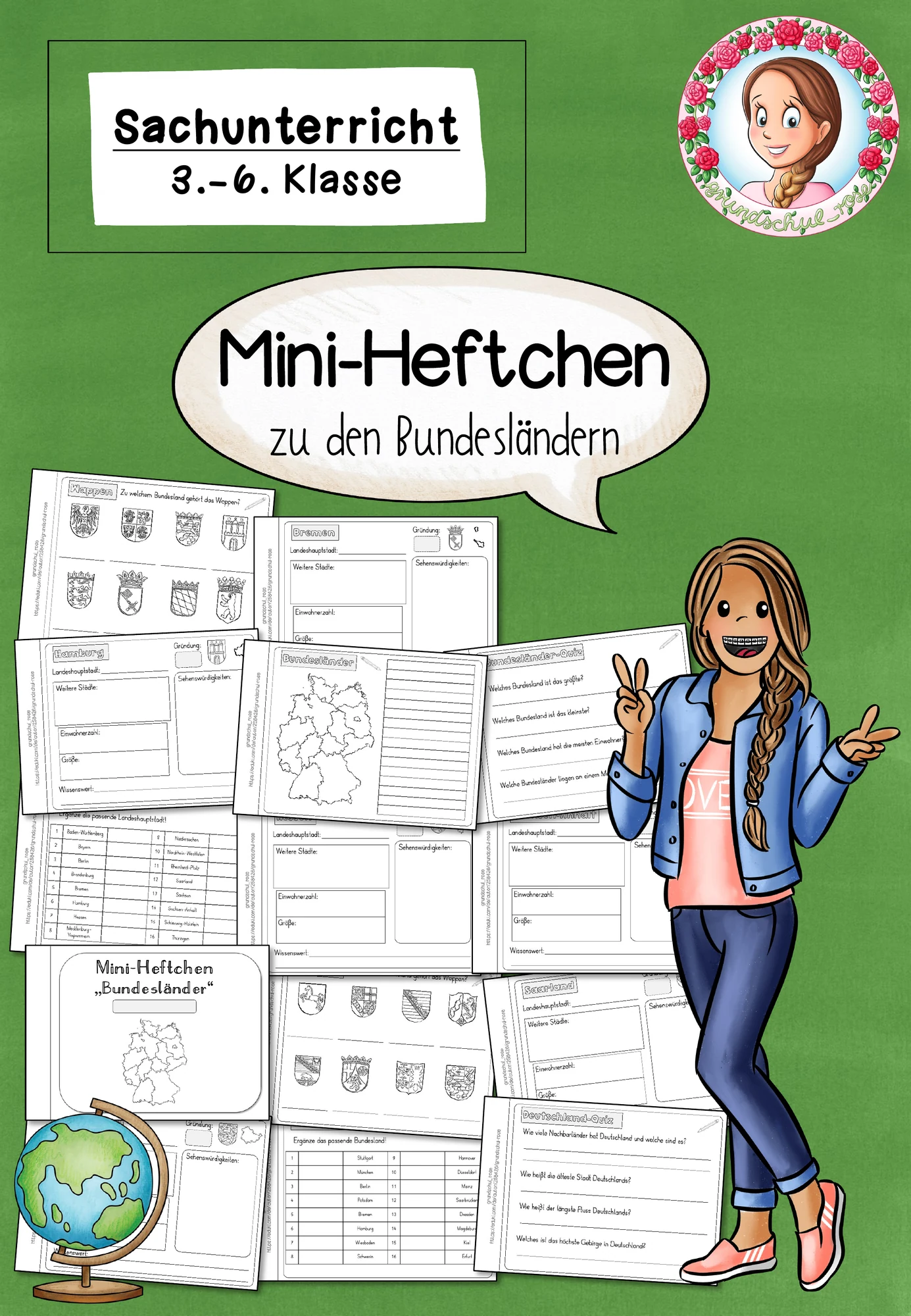 Bundesländer Mini-Heft | Deutschland Sachunterricht Klasse 3-6