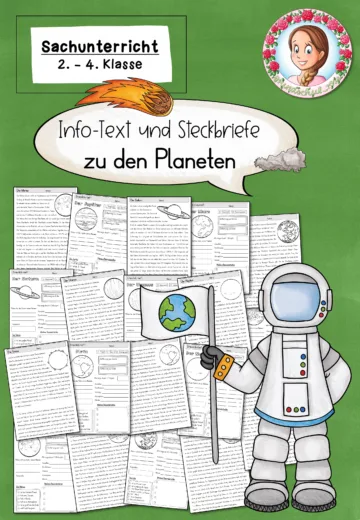 Cover: Planeten Steckbriefe | Sonnensystem Grundschule Klasse 2-4 – digitales Unterrichtsmaterial für die Grundschule