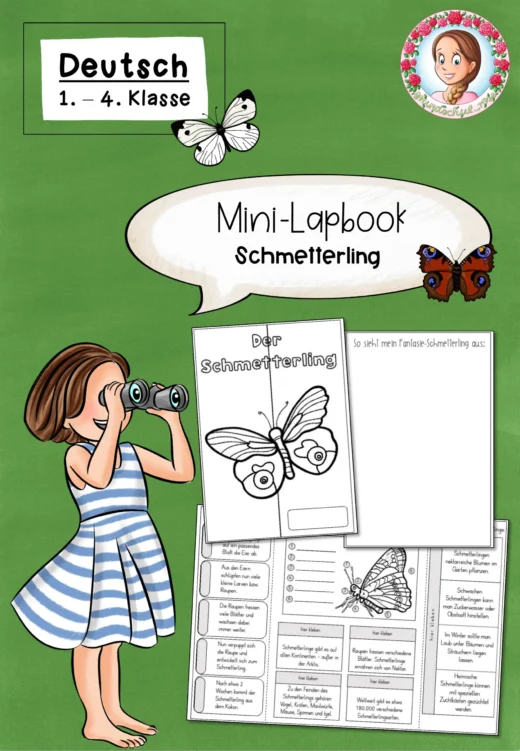 Mini-Lapbook Frühling Der Schmetterling (Klasse 1 bis 4)