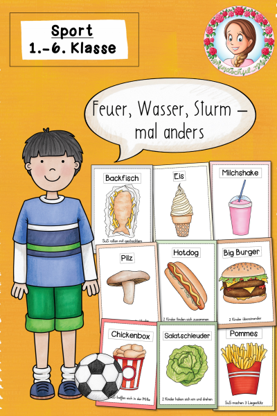 Feuer, Wasser, Sturm Sportspiel (Klasse 1 bis 6) Sportunterricht #fitdurchdenwinter (111941)