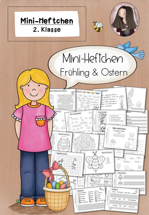 Mini-Heftchen Frühling & Ostern 2. Klasse | Deutsch und Mathematik