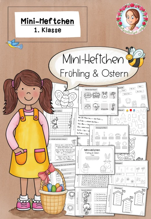 Mini-Heft Frühling & Ostern (Klasse 1) Deutsch Mathematik