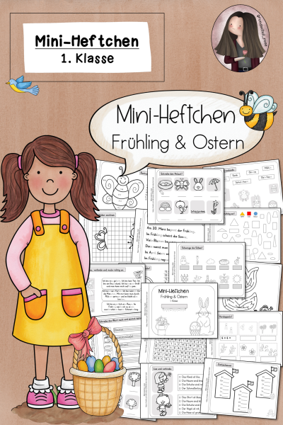 Mini-Heft Frühling & Ostern (Klasse 1) Deutsch Mathematik (119577)