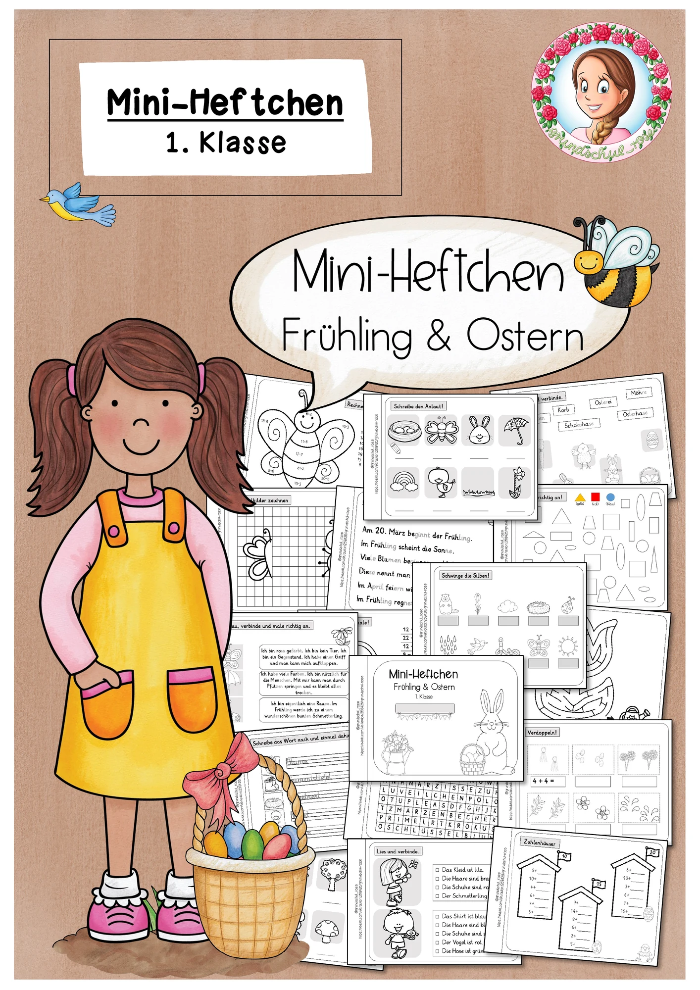 Mini-Heft Frühling & Ostern Klasse 1 Deutsch Mathematik
