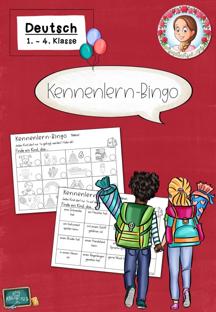 Lernspiel Kennenlern Bingo Deutsch Klasse 1-4 - Cover für Klasse 1-4
