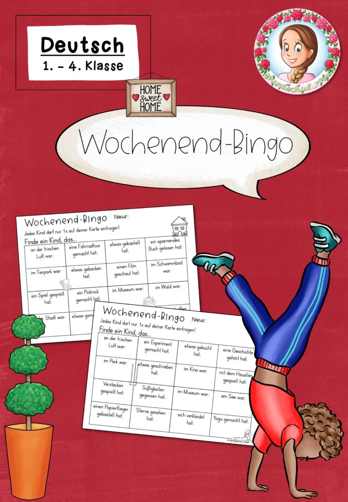 Lernspiel Wochenend Bingo Deutsch Klasse 1-4 - Cover für Klasse 1-4