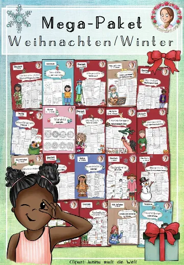 Cover: MEGA-Paket Winter & Weihnachten Deutsch Mathematik – digitales Unterrichtsmaterial für die Grundschule