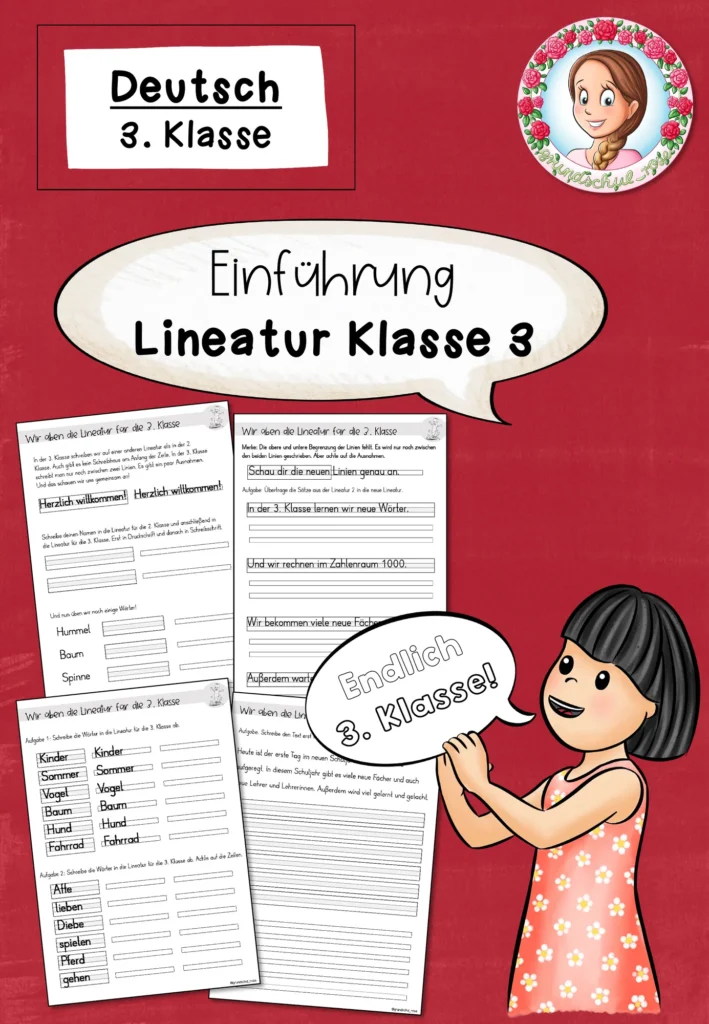 Arbeitsblätter Lineatur Deutsch Klasse 3 - Cover für Klasse 3