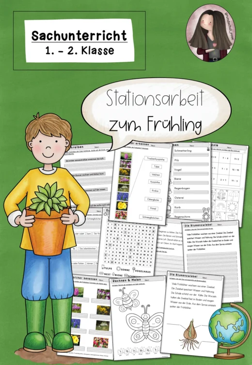 Arbeitsblätter Frühling Stationsarbeit