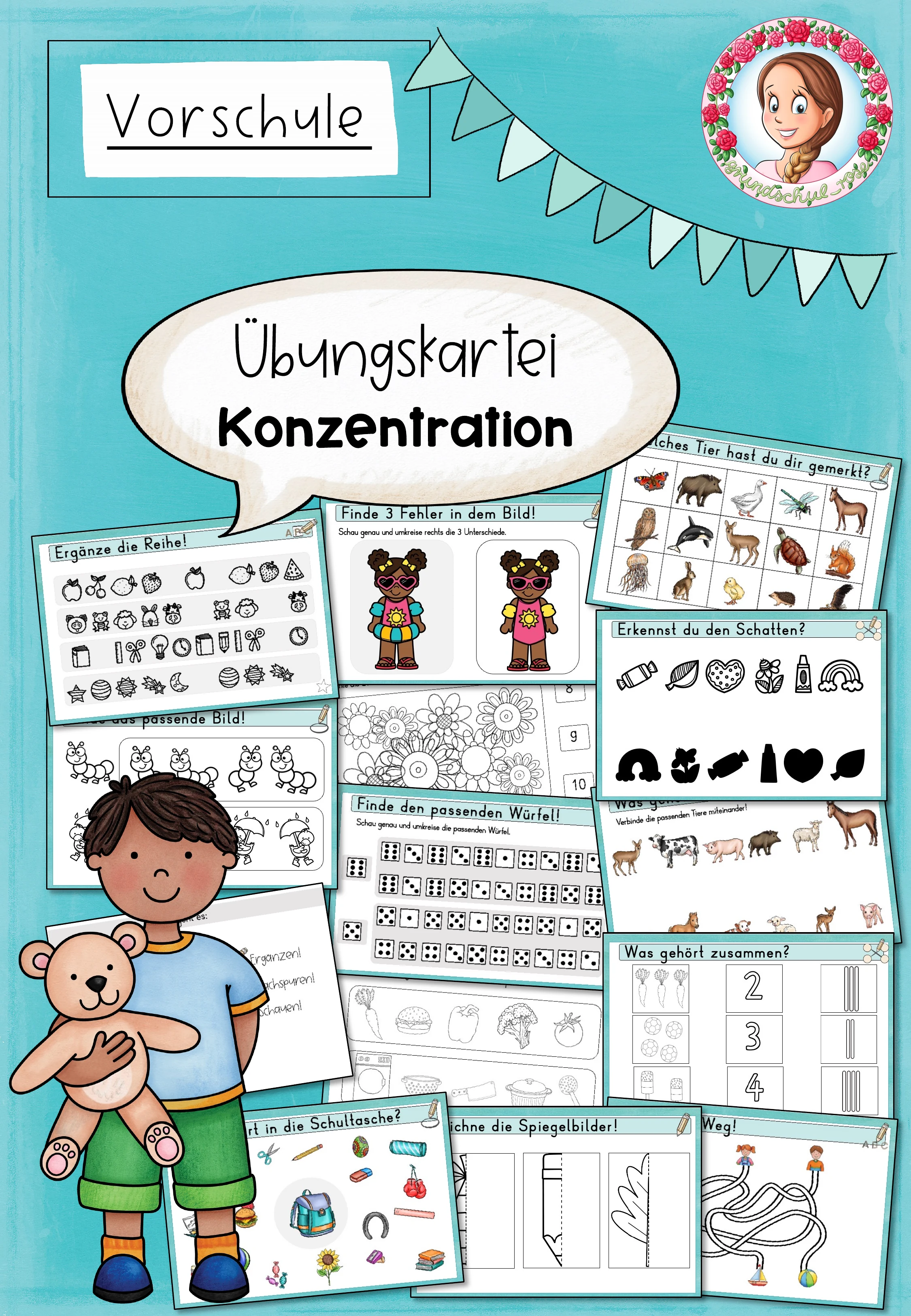 Vorschule Konzentration Übungskartei