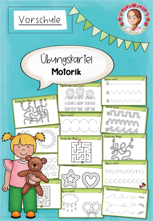 Motorik Vorschule | Nachspuren & Stiftführung für die Kita – Cover für Vorschule, 1. Klasse