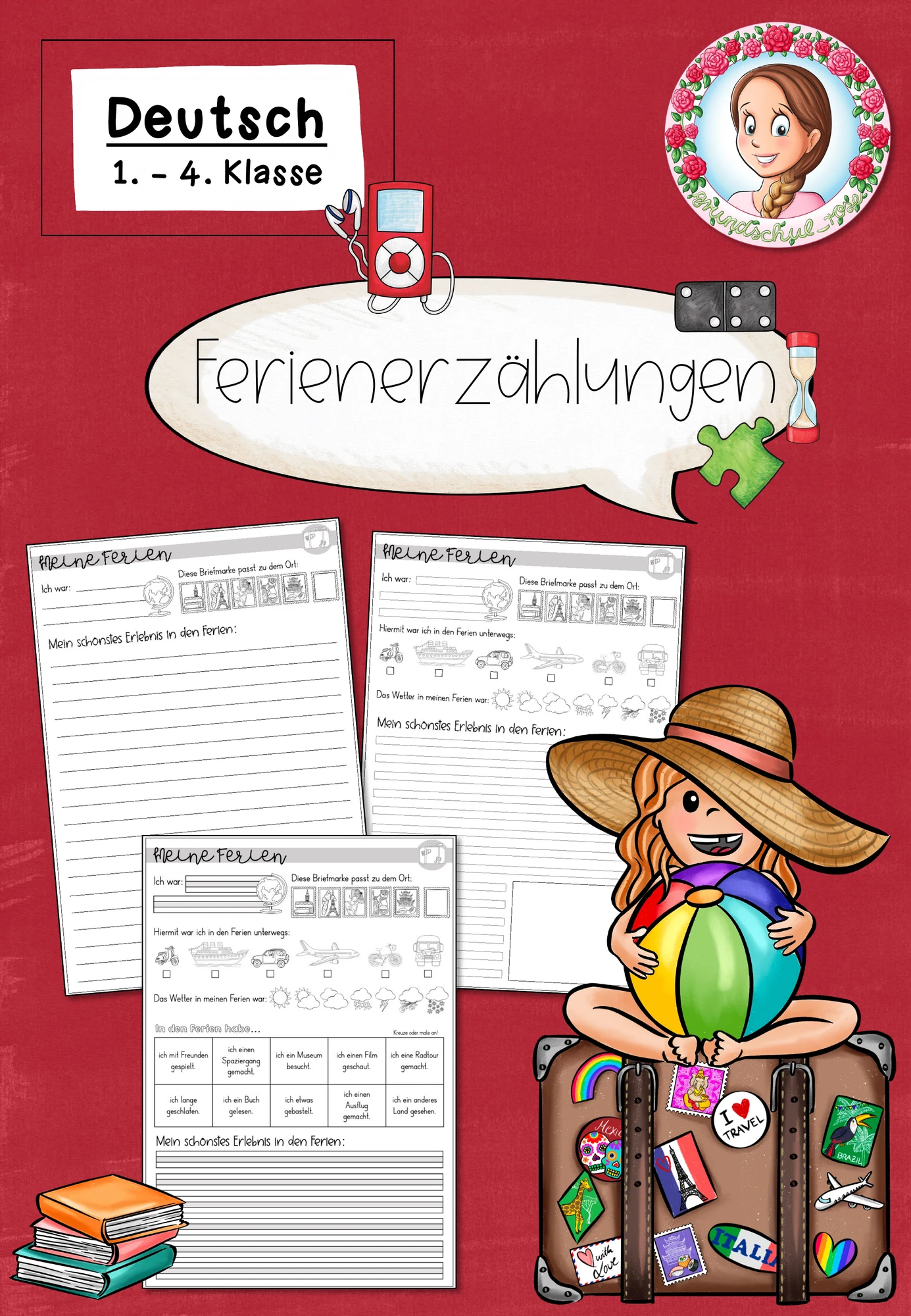 Cover: Ferienerzählung schreiben – Schreibanlass zum Schulstart (1.–4. Klasse) – digitales Unterrichtsmaterial für die Grundschule