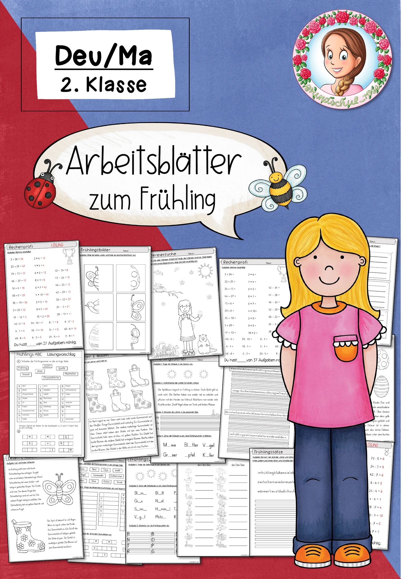 Arbeitsblätter Frühling Klasse 2 bis 3 Deutsch