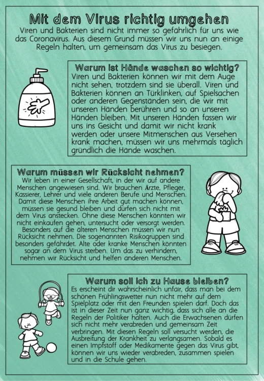 FREEBIE: Merkposter "Mit dem Virus richtig umgehen"