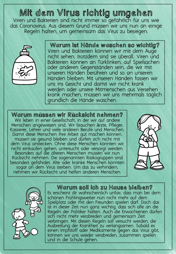 Merkplakat Corona Klasse 1 Abläufe sichtbar machen - Cover für Klasse 1
