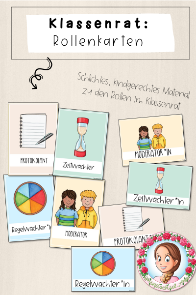 Klassenrat: Rollenkarten (1.-6. Klasse) (1331497)