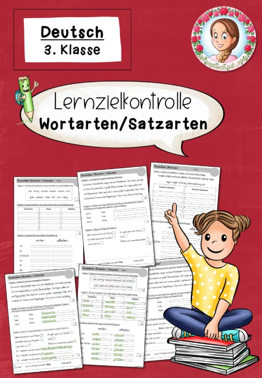 Lernzielkontrolle Wortarten und Satzarten (2.-3. Klasse)