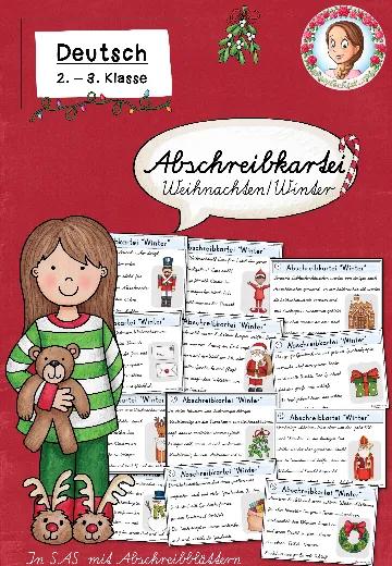 Cover: Abschreibkartei Winter Weihnachten Schulausgangsschrift (SAS) Klasse 2 bis 3 – digitales Unterrichtsmaterial für die Grundschule